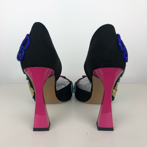 Betsey Johnson Kimara Rhinestone Doodle Embellished Pump Artistic Heels - Picture 9 of 13